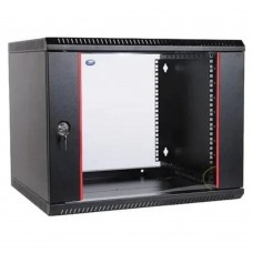 Монтажное оборудование ЦМО Шкаф телекоммуникационный настенный разборный 9U (600х520) дверь стекло, цвет черный (ШРН-Э-9.500-9005)