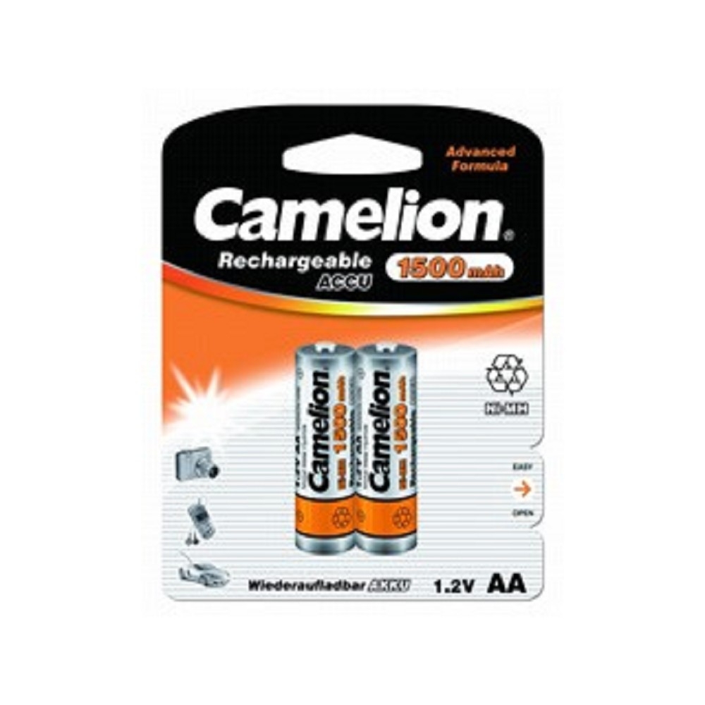 Аккумулятор Camelion   AA-1500mAh Ni-Mh BL-2 (NH-AA1500BP2, аккумулятор,1.2В)  (2 шт. в уп-ке)