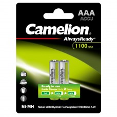 Аккумулятор Camelion  AAA-1100mAh Ni-Mh BL-2 (NH-AAA1100BP2, аккумулятор,1.2В) (2 шт. в уп-ке)