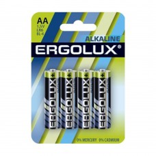 Батарейка Ergolux  LR6 Alkaline BL-4 (LR6 BL-4, батарейка,1.5В) (4 шт. в уп-ке)
