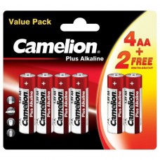 Батарейка Camelion  LR6  Plus Alkaline 4+2 (4+2LR6-BP, батарейка,1.5В)