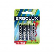 Батарейка Ergolux  Alkaline LR6 BL 3+1(FREE) (LR6 BL3+1, батарейка,1.5В)  (4 шт. в уп-ке)