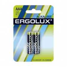 Батарейка Ergolux  LR03 Alkaline BL-2 (LR03 BL-2, батарейка,1.5В)  (2 шт. в уп-ке)