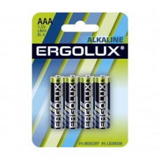 Батарейка Ergolux  LR03 Alkaline BL-4 (LR03 BL-4, батарейка,1.5В) (4 шт. в уп-ке)