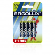 Батарейка Ergolux  Alkaline LR03 BL 3+1(FREE) (LR03 BL3+1, батарейка,1.5В) (4шт. в уп-ке)