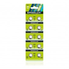 Батарейки  Ergolux AG 3  BL-10 (AG3-BP10, LR41 /LR736 /192 /392 батарейка для часов) (10 шт. в уп-ке)