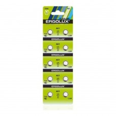 Батарейка Ergolux AG 1  BL-10 (AG1-BP10, LR60 /LR621 /164 /364 батарейка для часов)  (10 шт. в уп-ке)