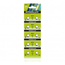 Батарейка Ergolux AG10  BL-10 (AG10-BP10, LR54 /LR1130 /189 /389 батарейка для часов)(10 шт. в уп-ке)