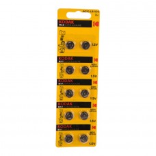 Батарейка Kodak AG10 (389) LR1130, LR54 KAG10-10 Max Button Cell (100/1000/70000) (10 шт. в уп-ке)