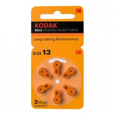 Батарейка Kodak ZA13-6Bl KZA13-6 Max Hearing Aid (60/300/45000) (6 шт. в уп-ке)