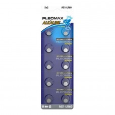 Батарейка Pleomax AG1 (364) LR621 LR60 Button Cell (100/1000/98000) (10 шт. в уп-ке)