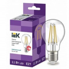 светодиодные лампы  Iek LLF-A60-11-230-40-E27-CL Лампа LED A60 шар прозр. 11Вт 230В 4000К E27 серия 360°    