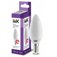 светодиодные лампы  Iek LLF-C35-7-230-40-E14-FR Лампа LED C35 свеча матов. 7Вт 230В 4000К E14 серия 360°    