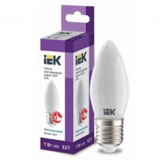 светодиодные лампы  Iek LLF-C35-7-230-40-E27-FR Лампа LED C35 свеча матов. 7Вт 230В 4000К E27 серия 360°    