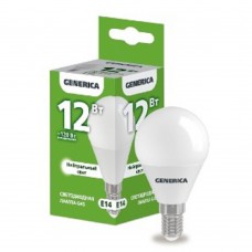 светодиодные лампы  IEK LL-G45-12-230-40-E14-G Лампа LED G45 шар 12Вт 230В 4000К E14 GENERICA