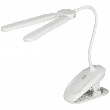 Настольные светильники ЭРА Б0057207 Настольный светильник NLED-512-6W-W светодиодный аккумуляторный на прищепке белый 