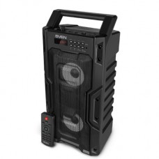 Колонки SVEN PS-435, черный, акустическая система 2.0, мощность 2x10 Вт (RMS), TWS, Bluetooth, FM, USB, microSD, LED-дисплей, ПДУ, встроенный аккумулятор