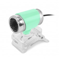 Цифровая камера CBR CW 830M Green, Веб-камера с матрицей 0,3 МП, разрешение видео 640х480, USB 2.0, встроенный микрофон, ручная фокусировка, крепление на мониторе, длина кабеля 1,4 м, цвет зелёный